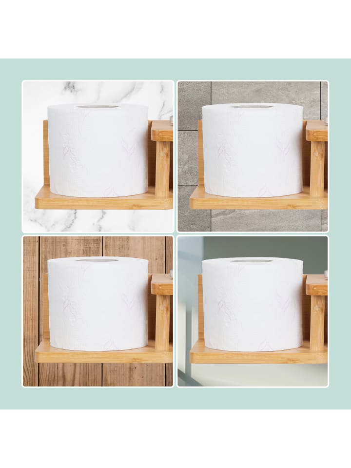 relaxdays Toilettenpapierhalter in Natur günstig kaufen onesize