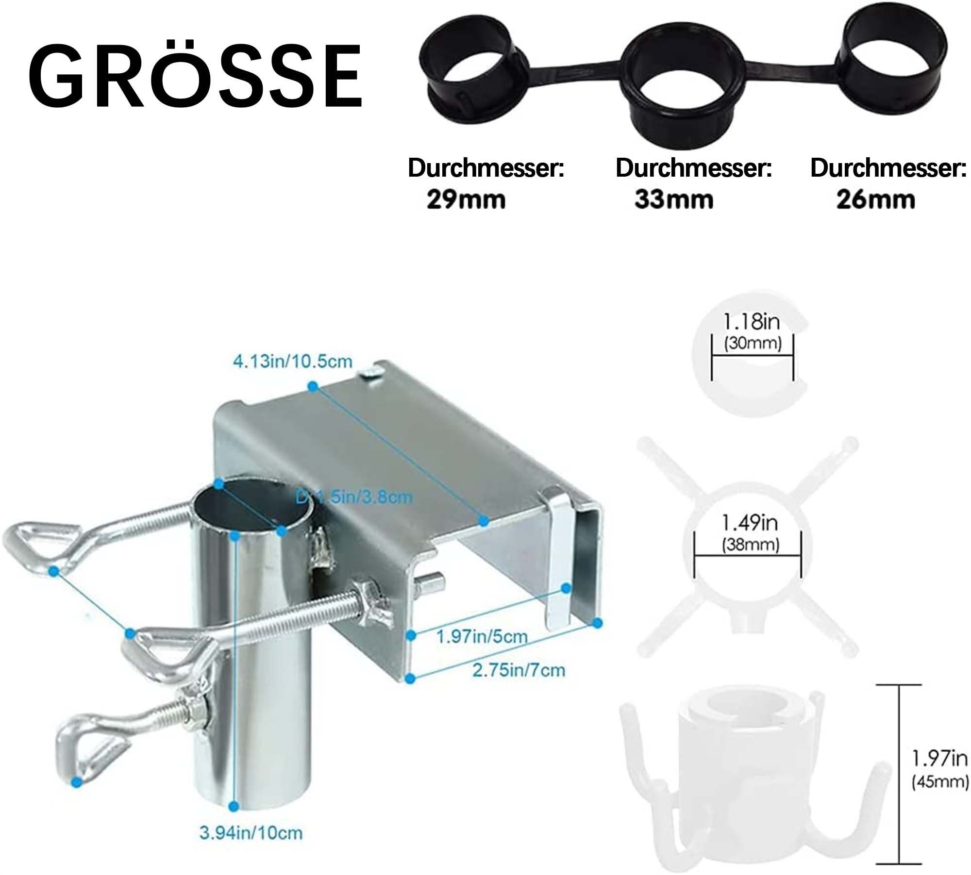 flowgoer Schirmhalter Outdoor Regenschirm Clips, Halter für Balkongeländer