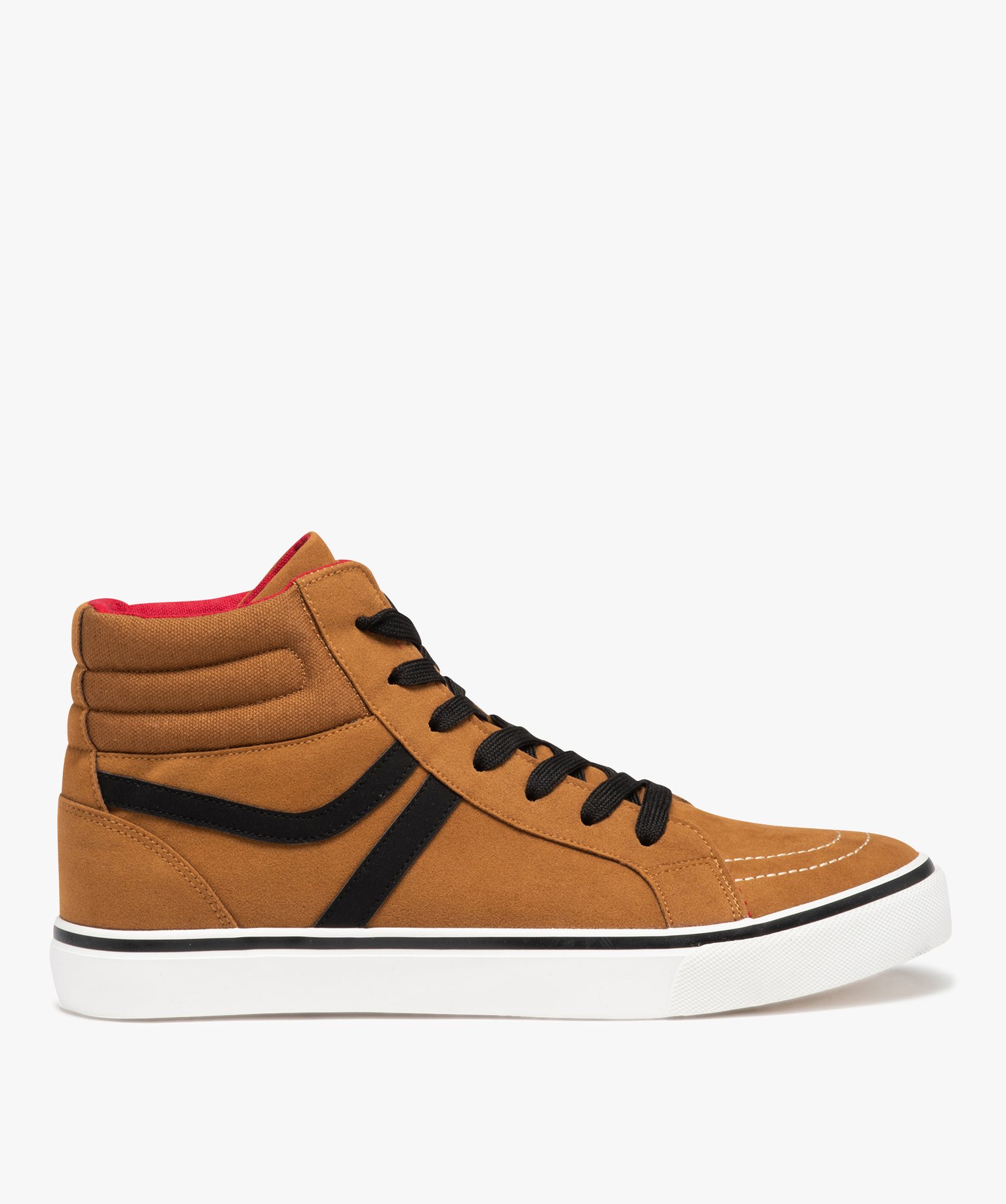 Baskets homme mid-cut en suédine à col rembourré camel | GEMO