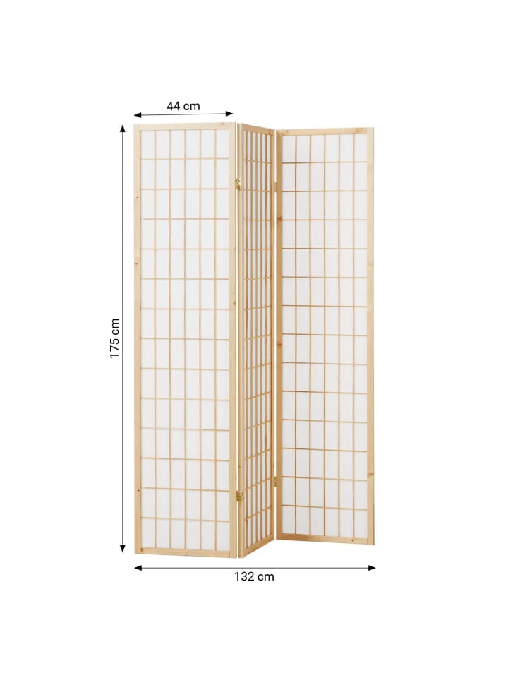 Homestyle4u 3-tlg. Paravent in Braun 132x175 günstig kaufen onesize