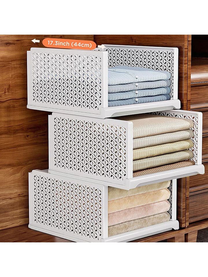 Joybos Kleiderschrank-Aufbewahrungsbox in Weiß - (B)44 x (H)38 x (T)24,5 cm günstig kaufen onesize