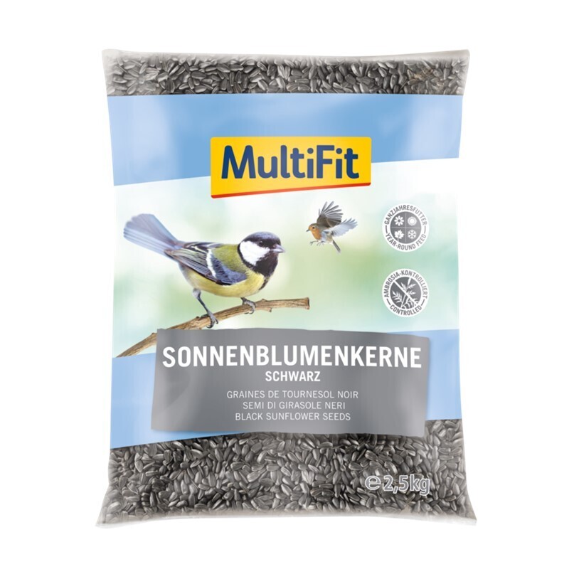 MultiFit Wildvogelfutter MultiFit Sonnenblumenkerne Schwarz 2,5kg
