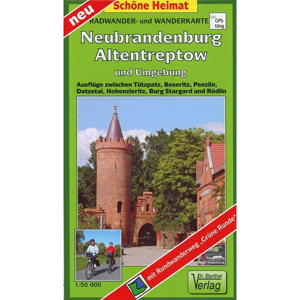 Radwander- und Wanderkarte Neubrandenburg, Altentreptow und Umgebung 1:50000 - Wanderkarte