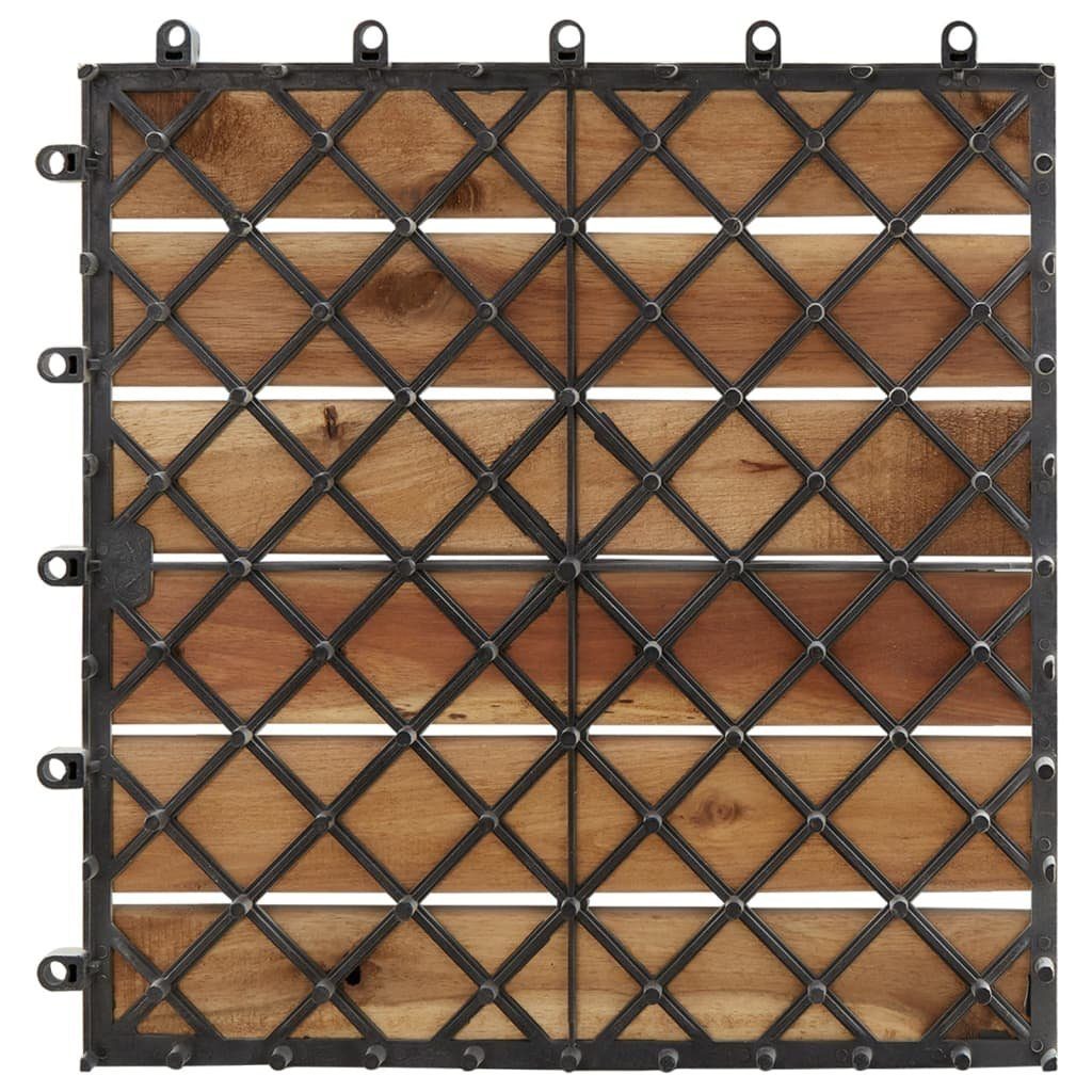 Teppichboden Terrassenfliesen 20 Stk. Weiß 30x30 cm Massivholz Akazie, vidaXL
