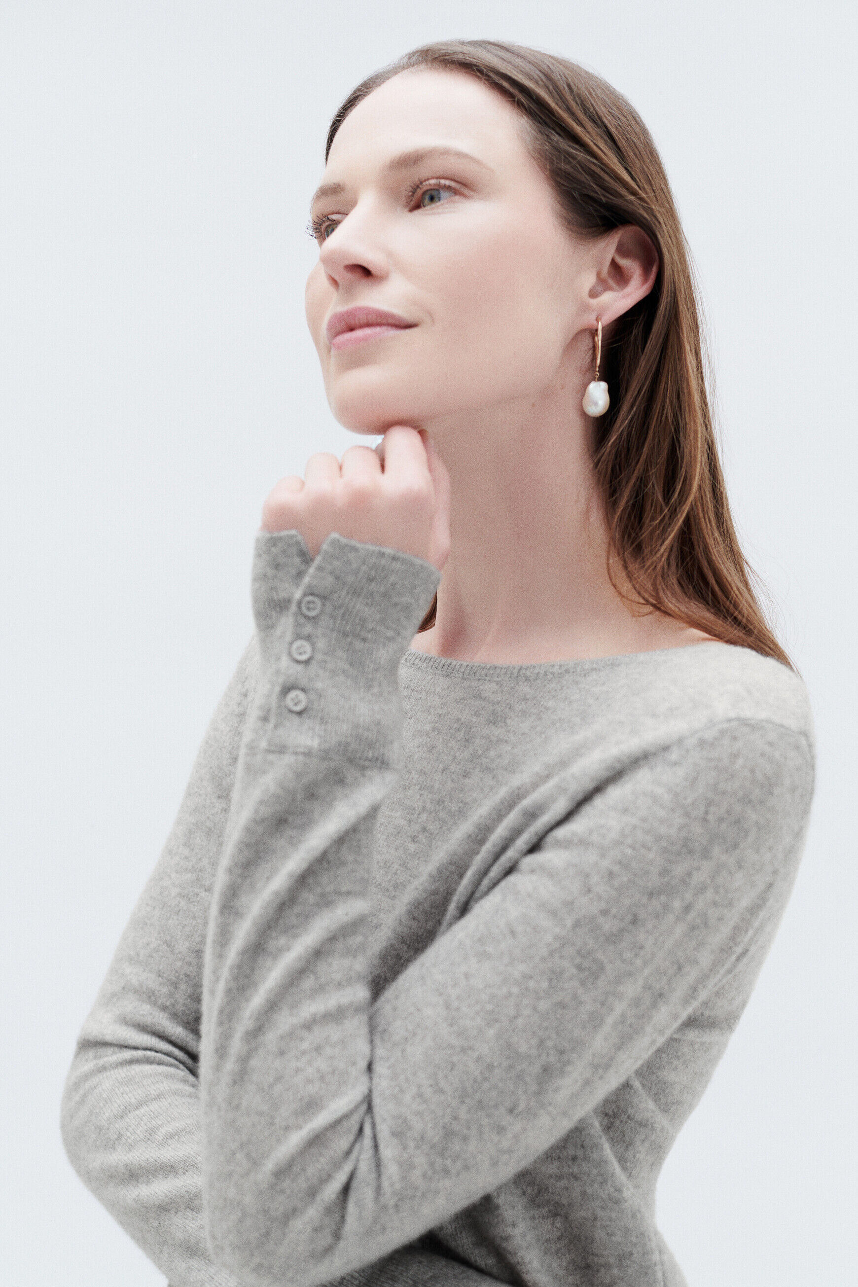 Pull mzoan gris clair femme