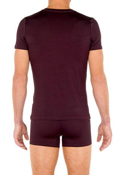 HOM, T-Shirt, Tencel-Stretch, bordeaux