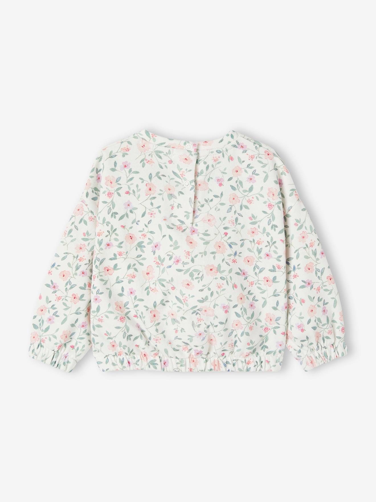 Vertbaudet Baby Sweatshirt mit Blumen Oeko-Tex - wollweiß