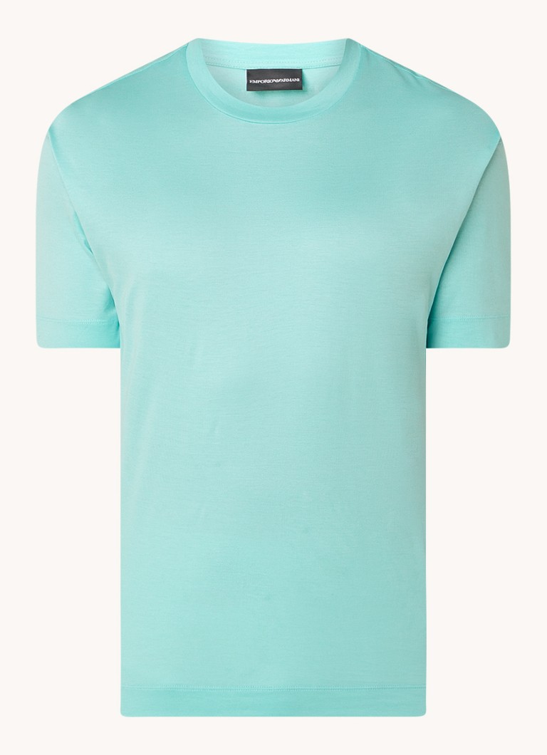 Tricou cu guler rotund din amestec de lyocell Emporio Armani