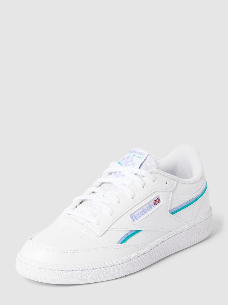 Sneaker mit Kontraststreifen Modell 'CLUB C 85' in weiß