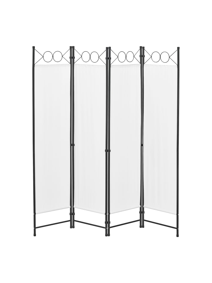en.casa Raumteiler Saragossa 4-teilig in Weiß (H)171cm (B)160cm günstig kaufen onesize