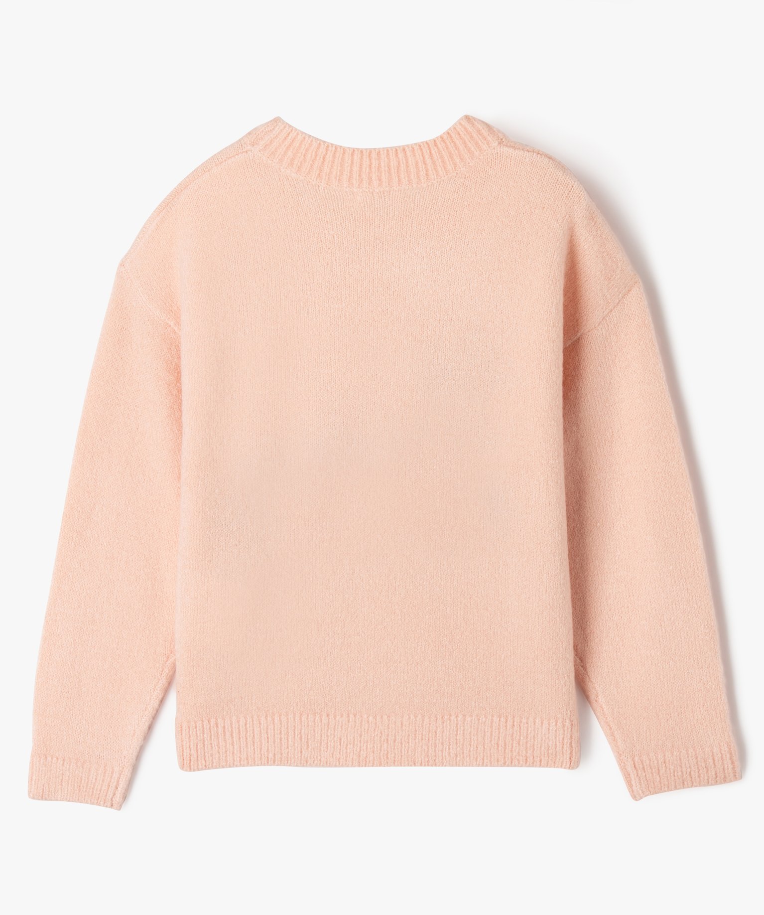 Pull imprimé en maille extensible fille rose | GEMO