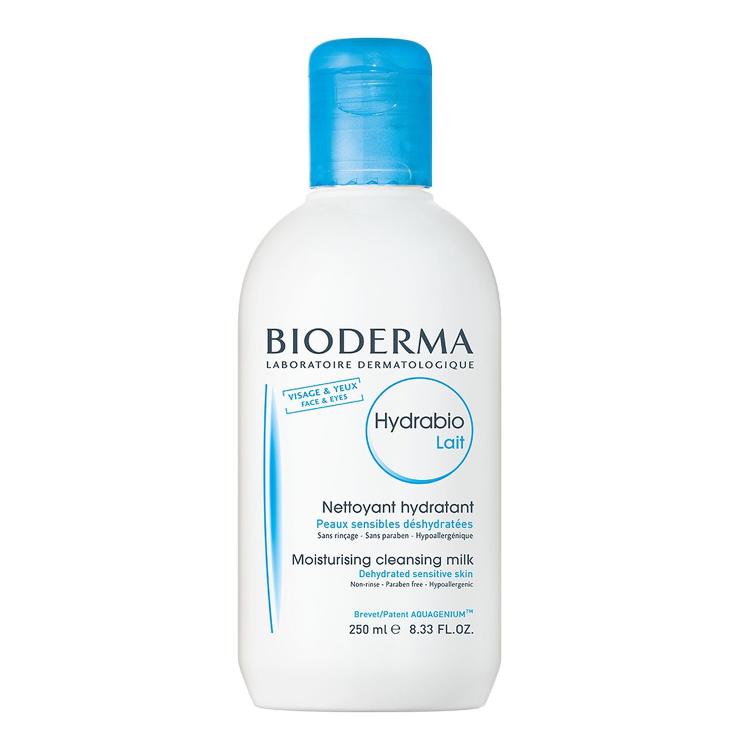 Bioderma Hydrabio Lait Nettoyant Hydratant Visage & Yeux - Peaux Sensibles Déshydratées 250 ml