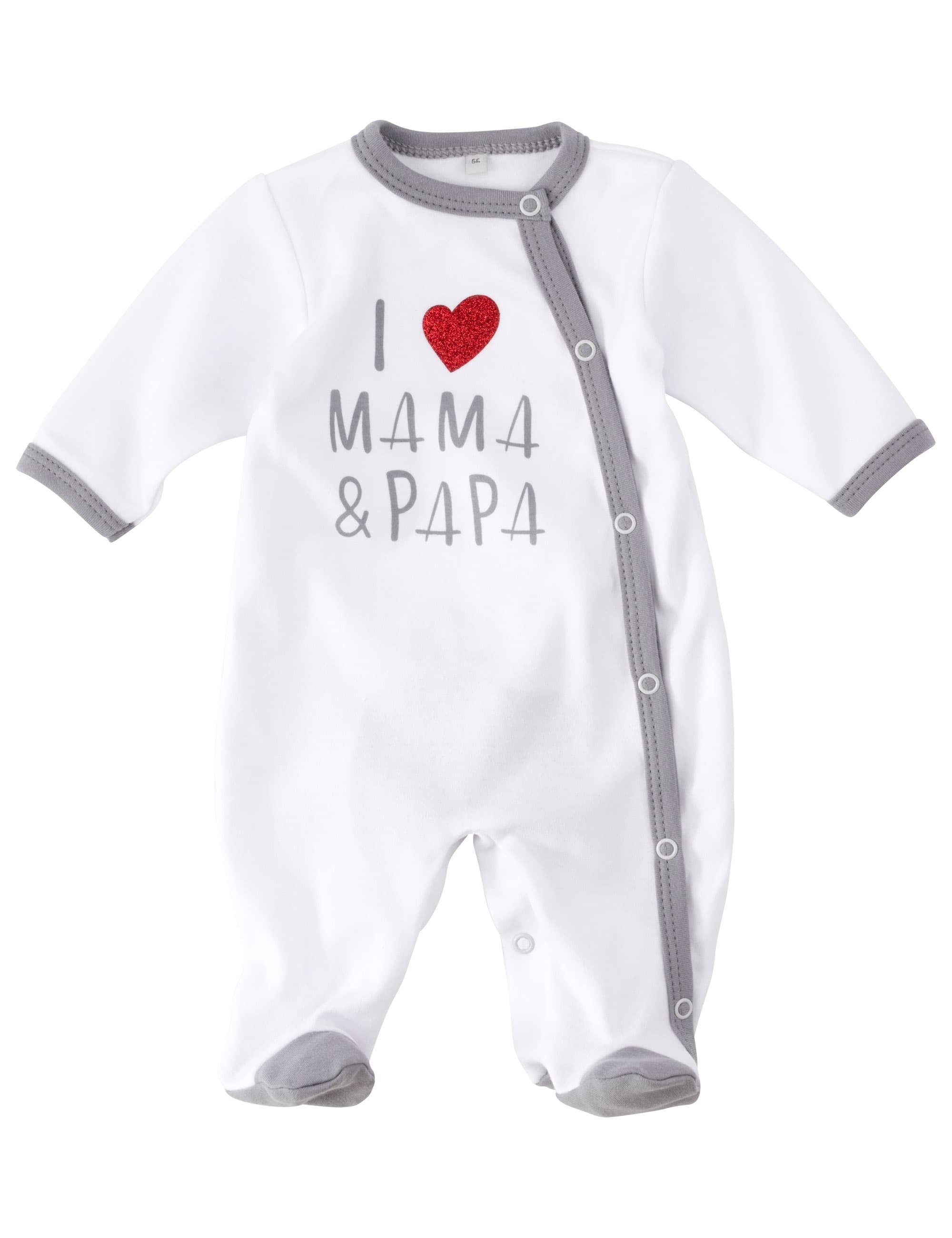 Baby Sweets Strampler Strampler, Schlafanzug I love Mama & Papa (1-tlg)