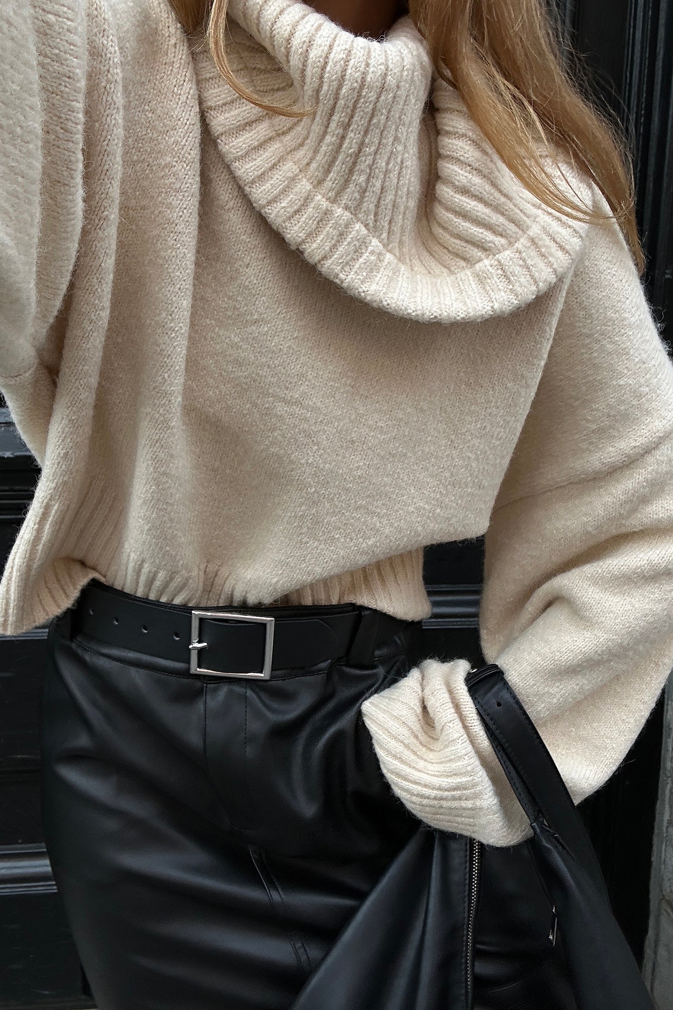 Strickpullover mit Rollkragen