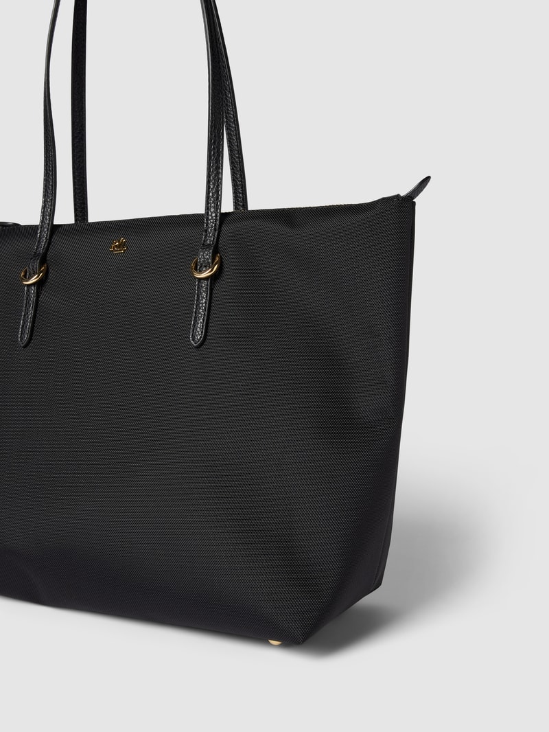 Tote Bag mit Label-Detail Modell 'KEATON' in schwarz