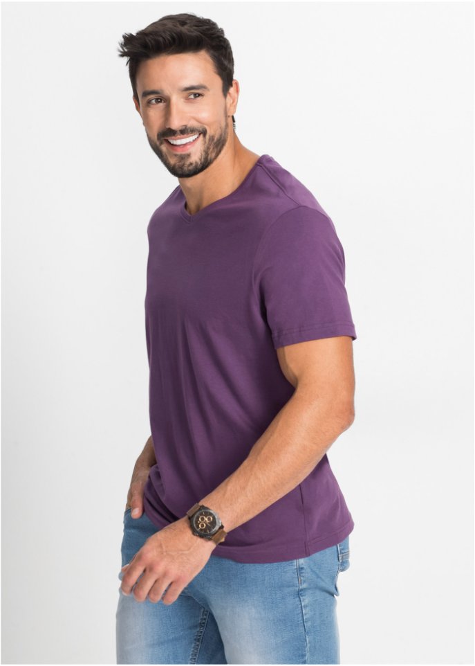 T-Shirt mit V-Ausschnitt (3er Pack)