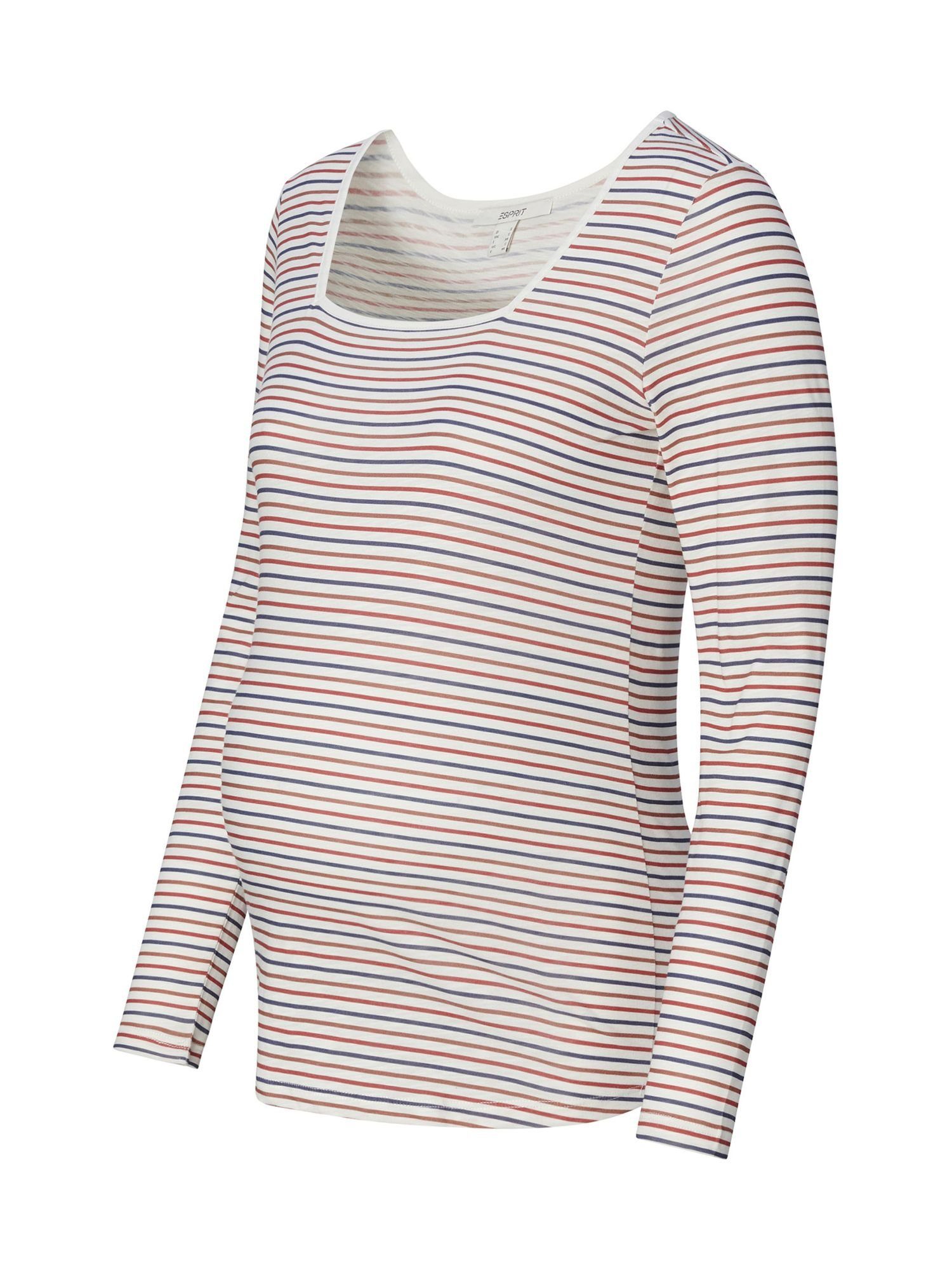 ESPRIT maternity Umstandsshirt Gestreiftes Umstandstop mit Karree-Ausschnitt