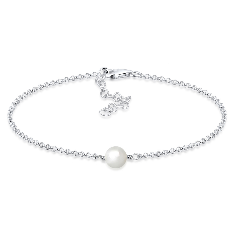 Elli Elli Bracelet Femmes Elégant avec Perle de Coquillage en Argent Sterling 925 Bracelet