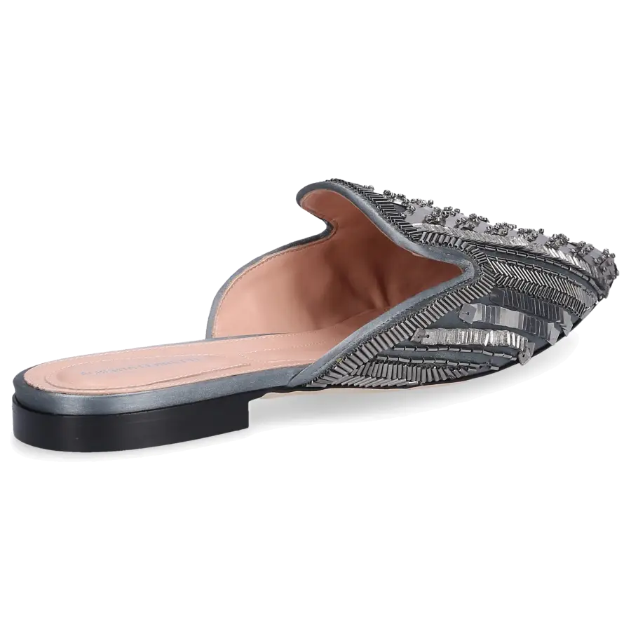 Alberta Ferretti - Slipper A11051 Textil - silber