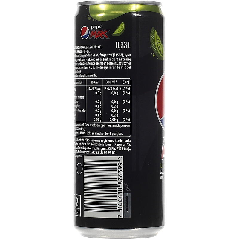 Pepsi Pepsi max lime 0,33 l boks