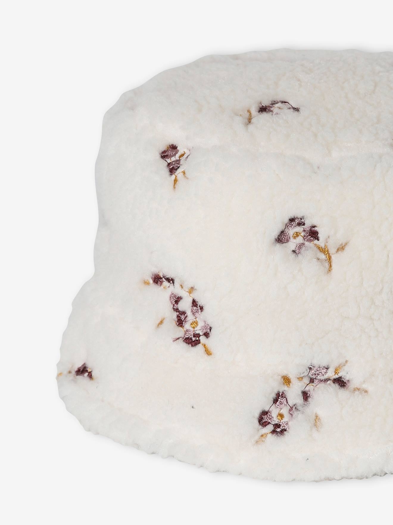 Vertbaudet Mädchen Hut aus Teddyfleece - wollweiß