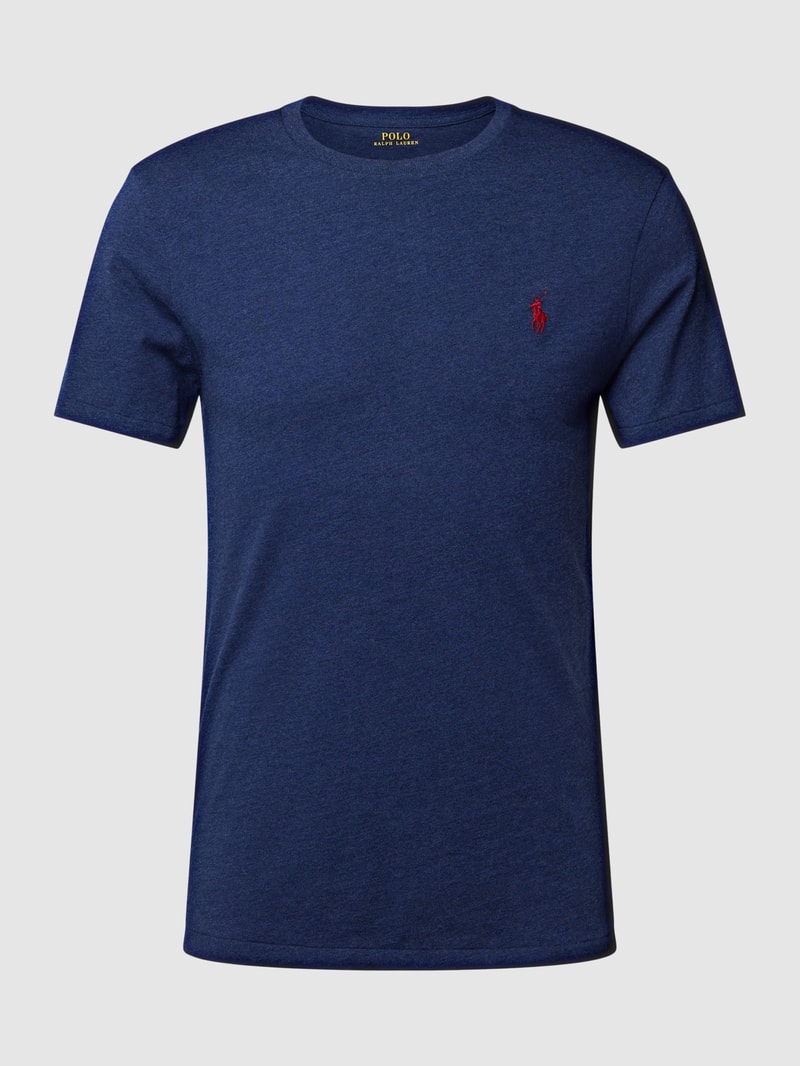 T-Shirt in Melange-Optik in dunkelblau