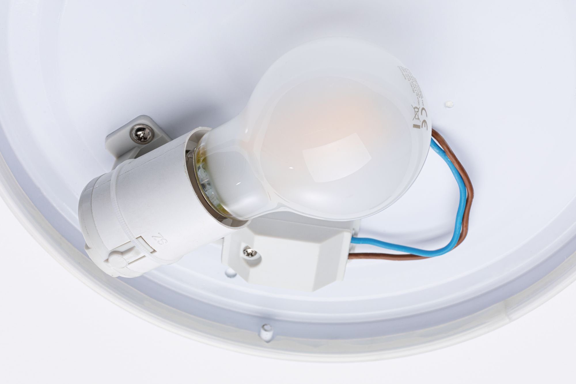 Paulmann Deckenleuchte HomeSpa Badezimmerleuchte Axin IP44 230V Weiß, ohne Leuchtmittel, E27, Badezimmerleuchte