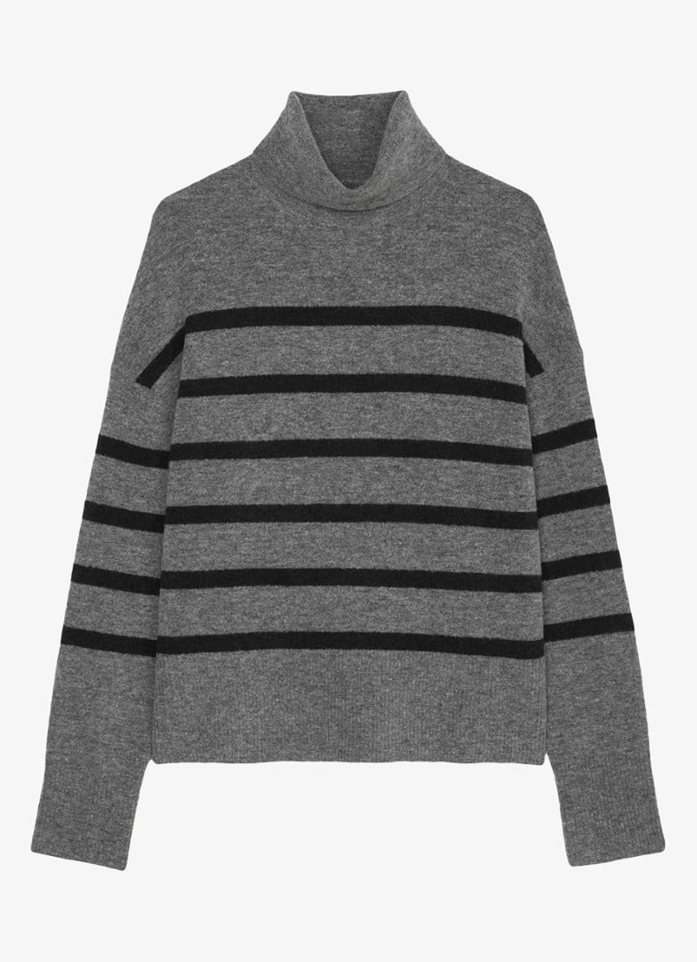 Marc O'Polo Denim Finstrikket polotrøye i ullblanding med stripetrykk