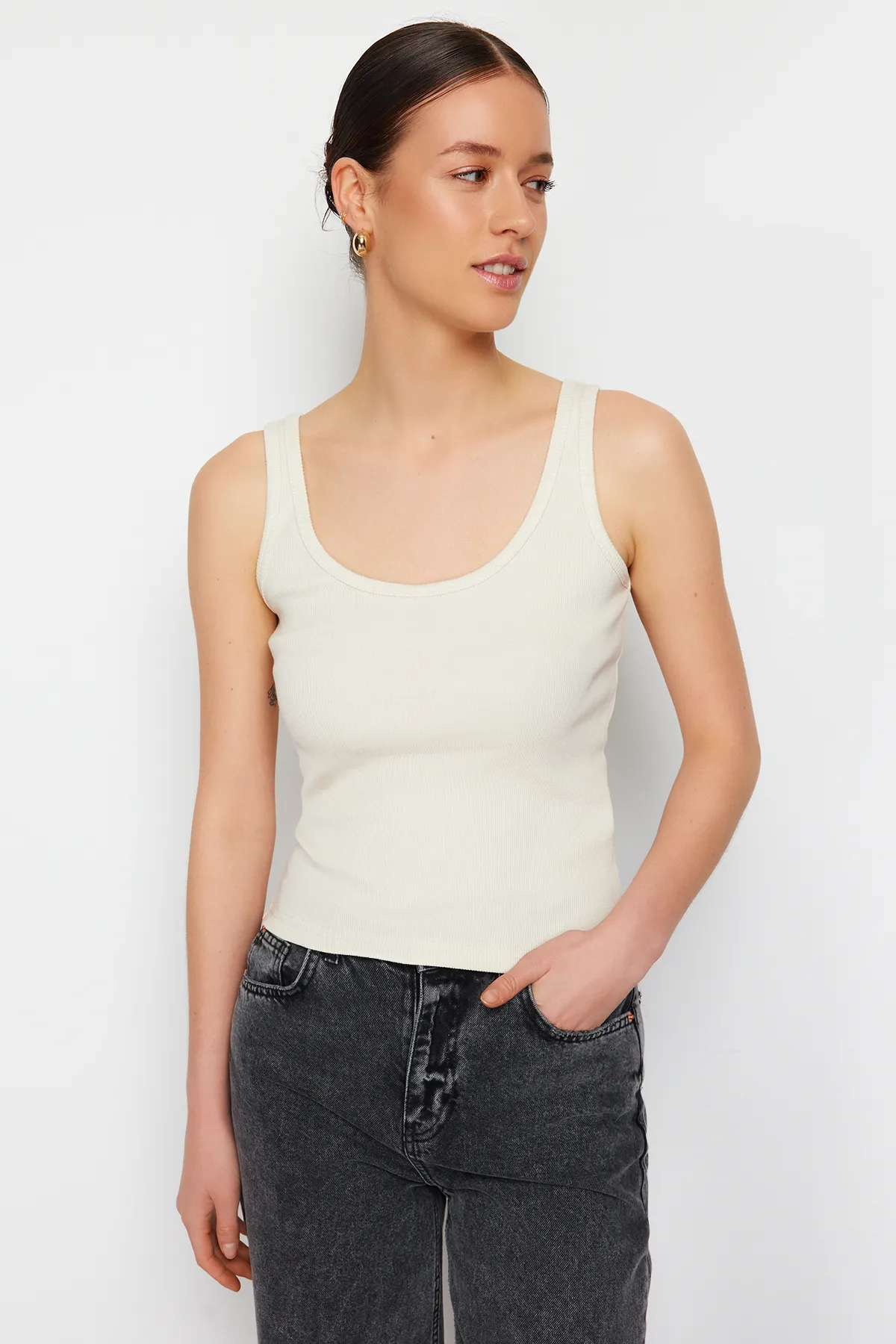 Trendyol Collection  Unterhemd - Grau - Slim Fit