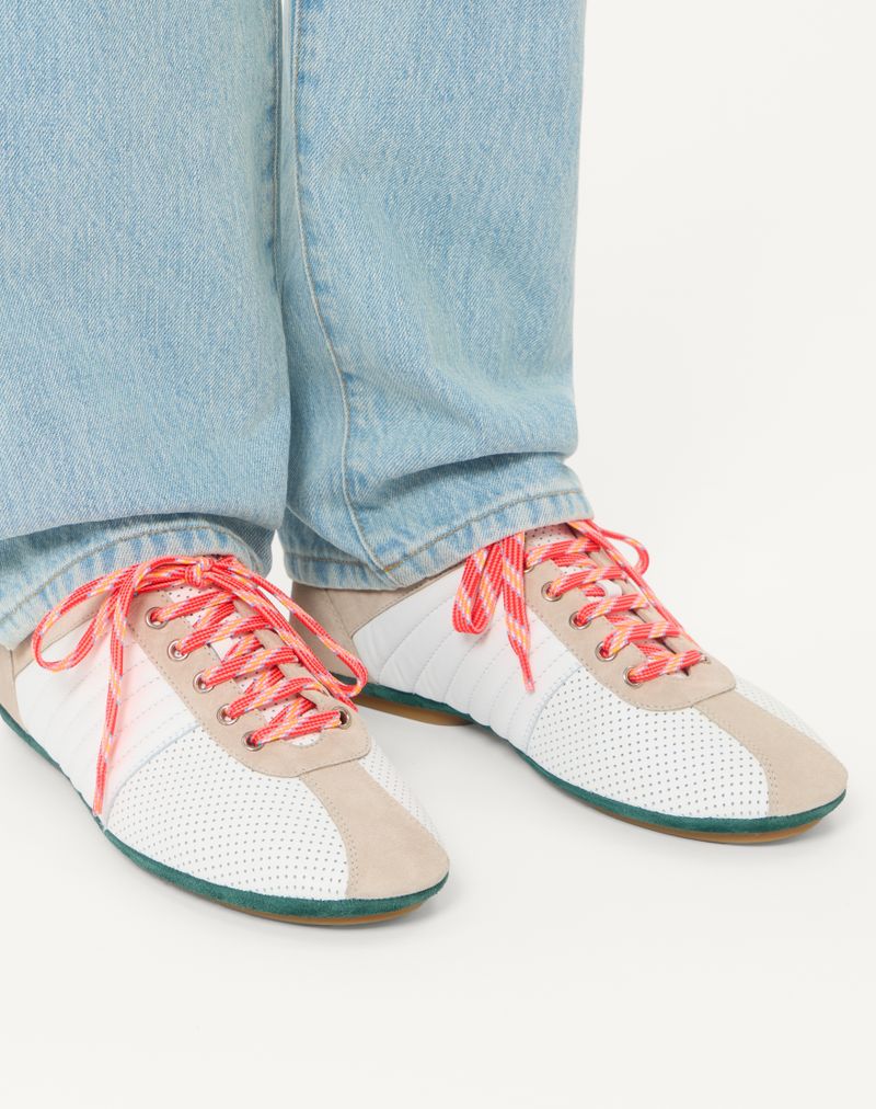 Baskets Strikie en cuir nappa perforé et croûte
