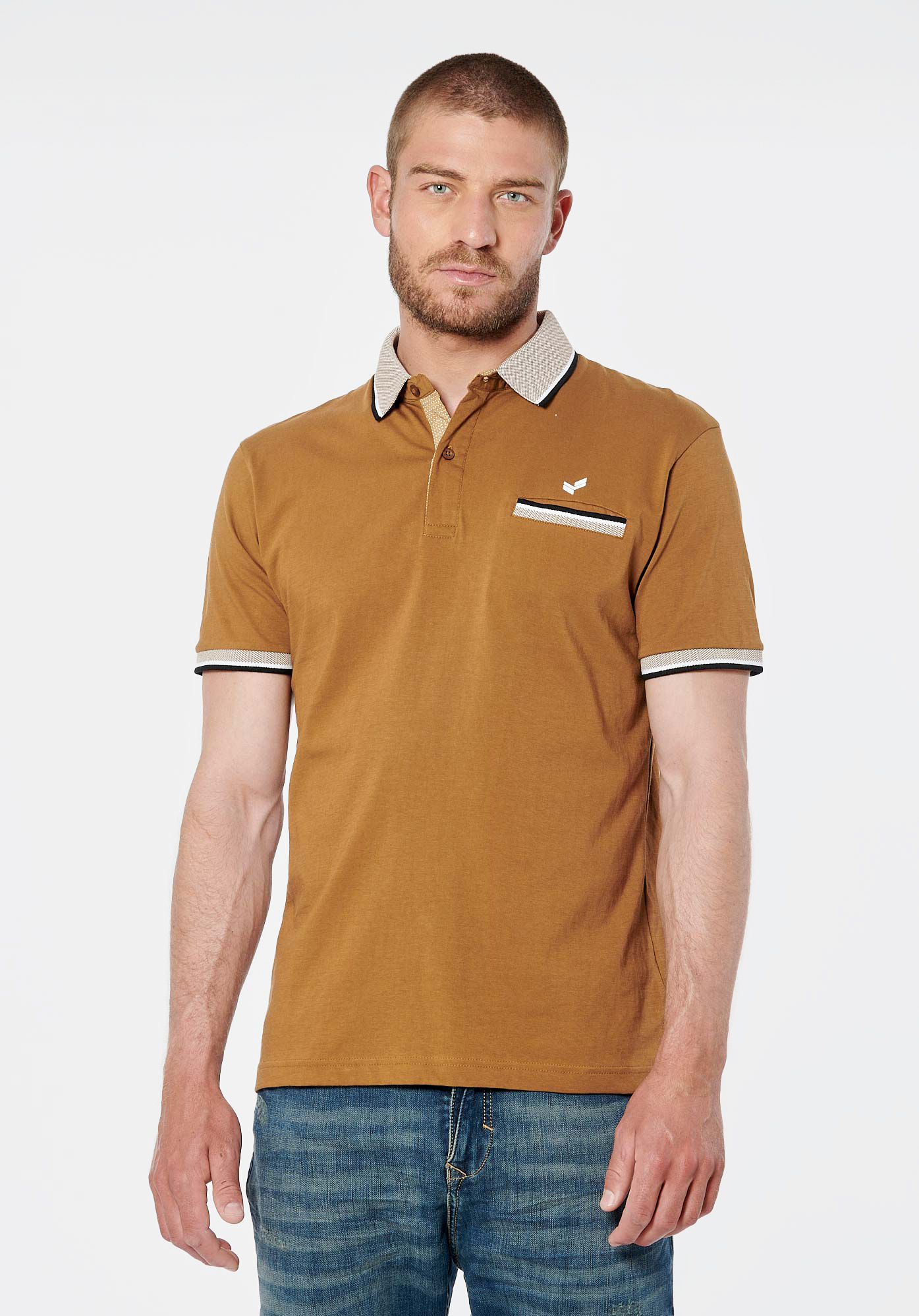 RAFA   Polo marron homme 100% coton