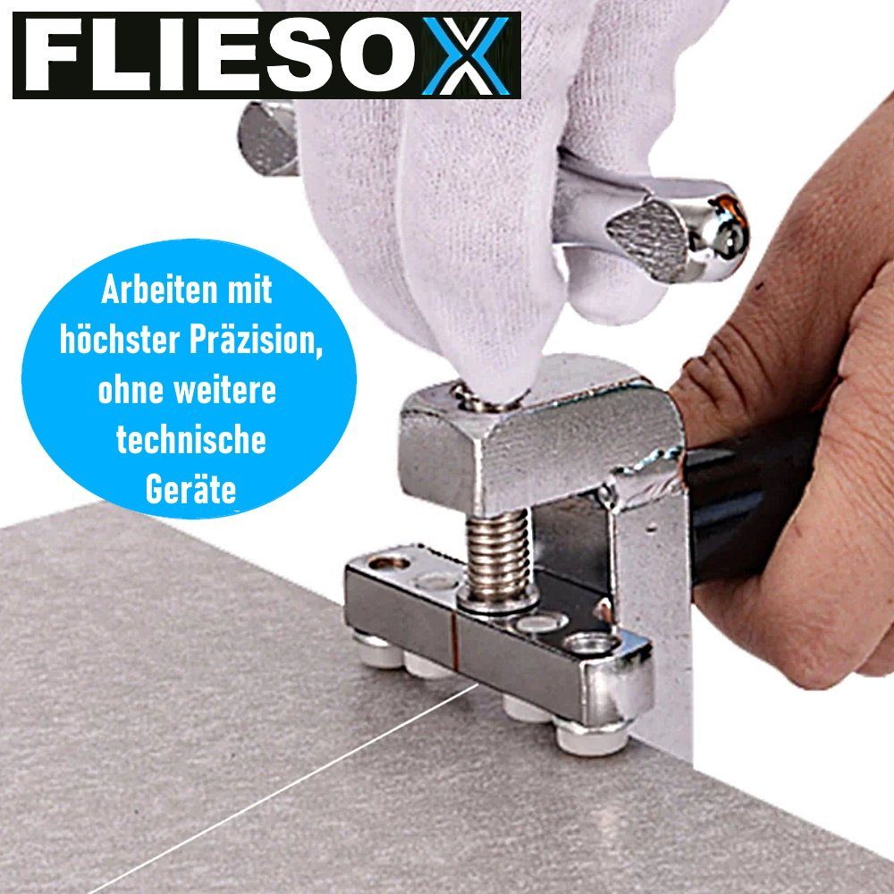 MAVURA Fliesenschneider FLIESOX Fliesenschneider Glasschneider 2in1 Profi Handfliesenschneider, Keramik Glas Fliesen Schneider