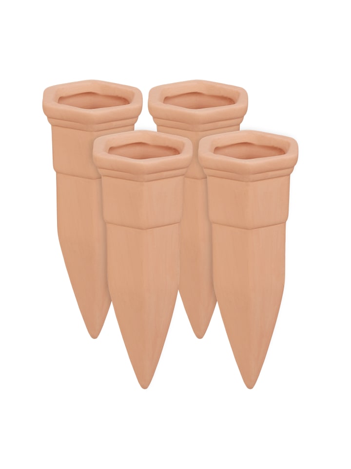 relaxdays 4x Tonspitzen Bewässerung in Terrakotta - (B)5 x (H)12,5 x (T)4,5 cm günstig kaufen onesize