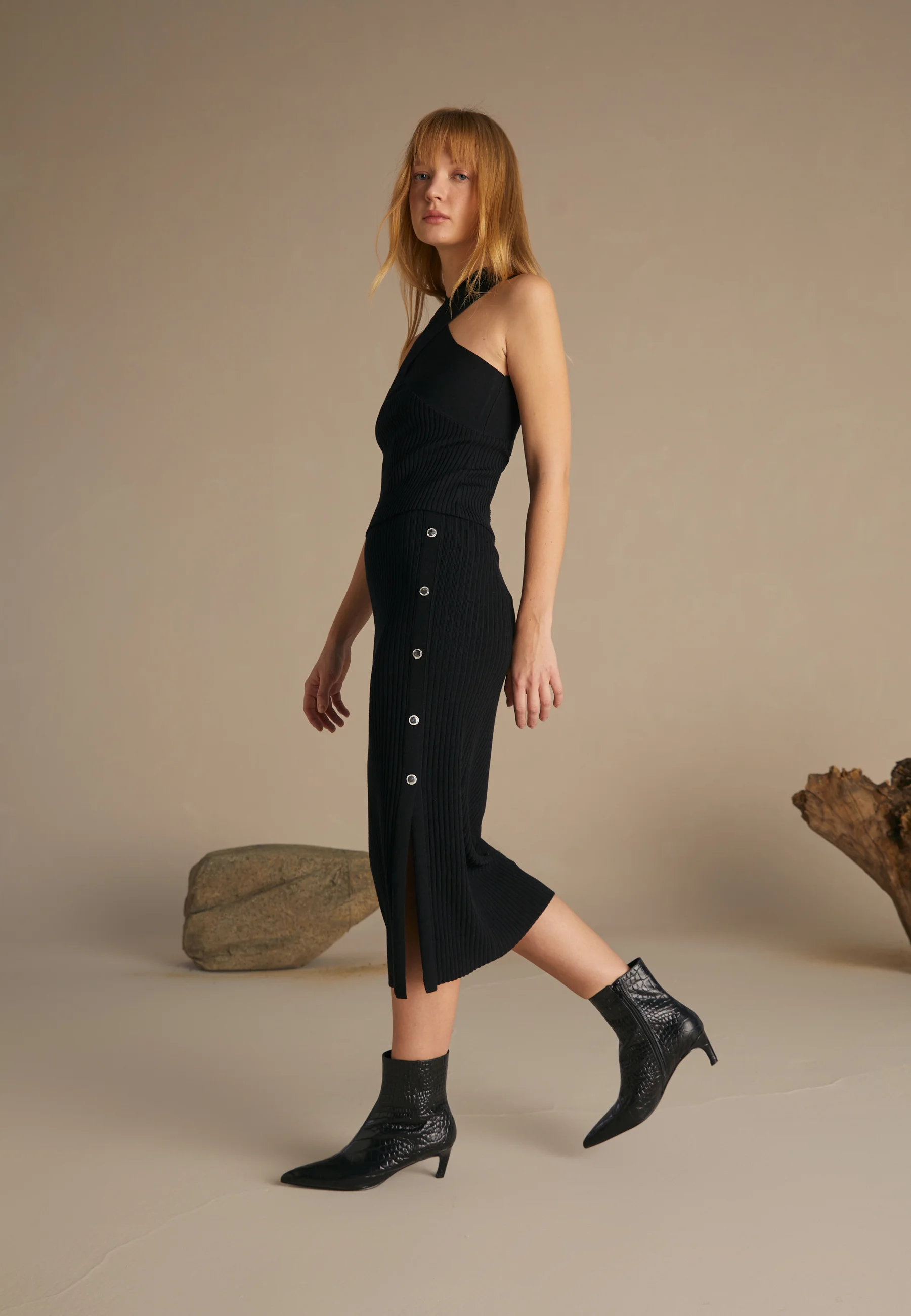 Zign Studio KKNIT FALDA MIDI CON BOTONES - Falda tubo