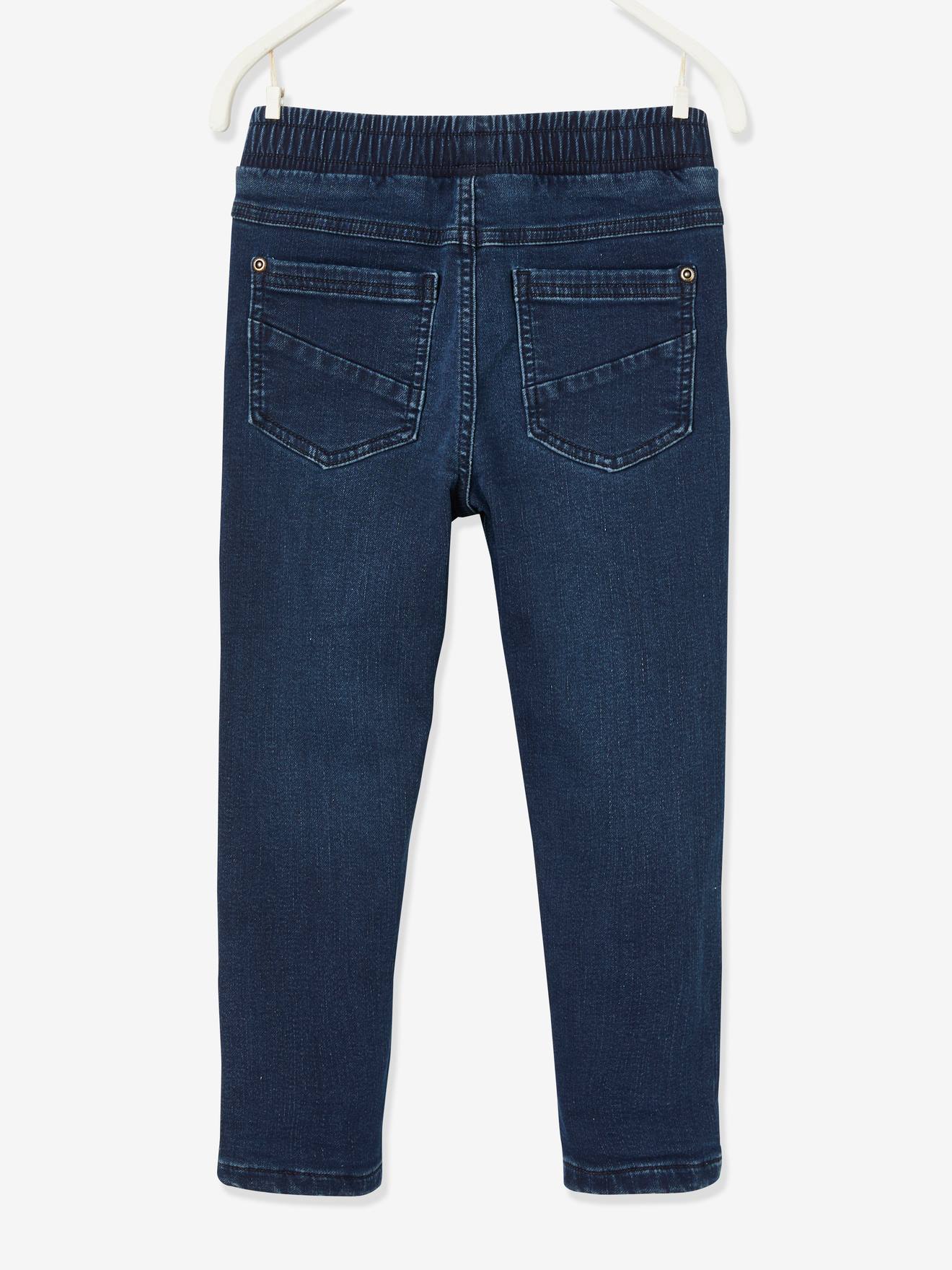 Jean droit doublé facile à enfiler garçon denim blue black
