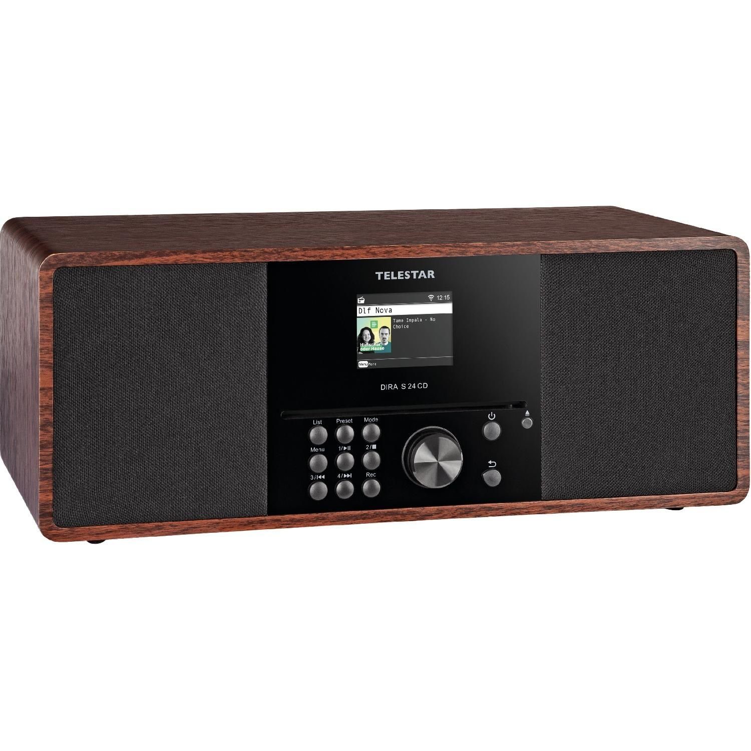 TELESTAR DIRA S 24 CD Stereoradio mit CD-Player (DAB+/FM, USB, Bluetooth) Digitalradio (DAB) (Wecker und Sleeptimer mit unterschiedlichen Modi, USB Ladefunktion für externe Geräte, Aufzeichnung (DAB+/UKW) über Record-Taste oder Timer möglich)