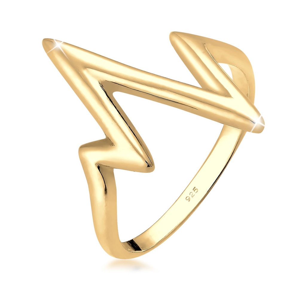 Elli Elli Bague Femmes Cœur battant look géo en argent sterling 925 Bague