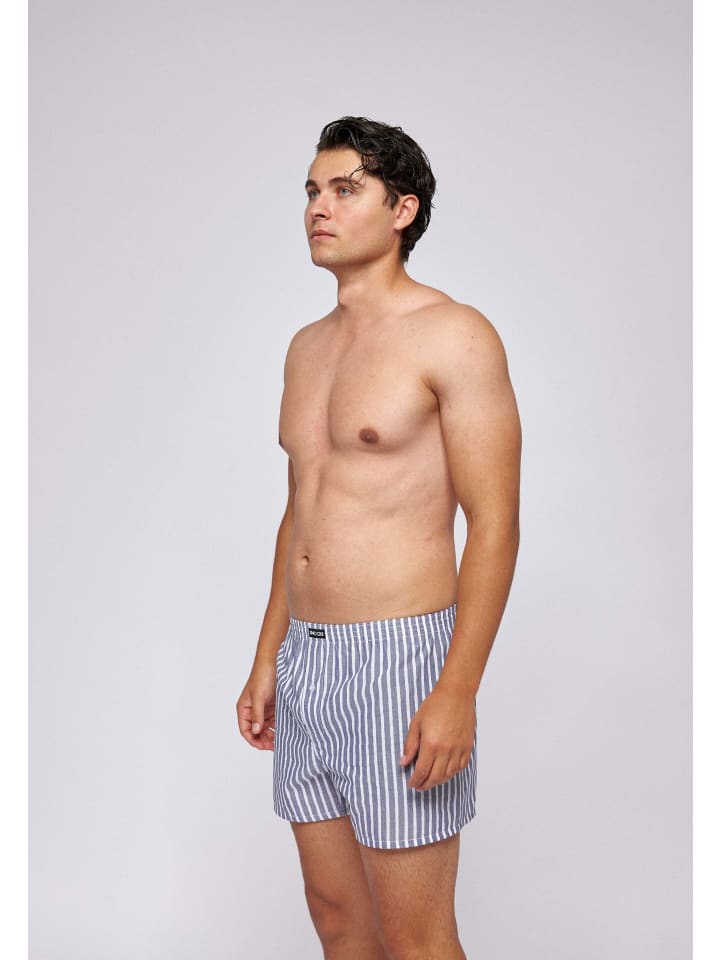 SNOCKS American Woven Boxershorts aus Bio-Baumwolle 3 Stück in Stripe günstig kaufen