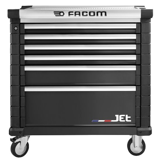 Voziček za orodje Facom JET.6NM4A s 6 predali, M4, črne barve