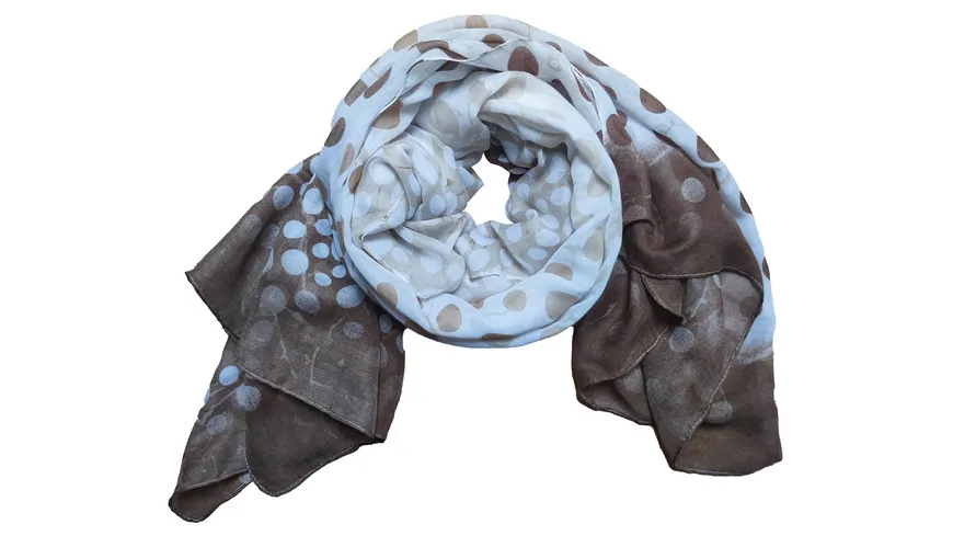 Breitschal mit Tupfen Druck camel, beige, nougat