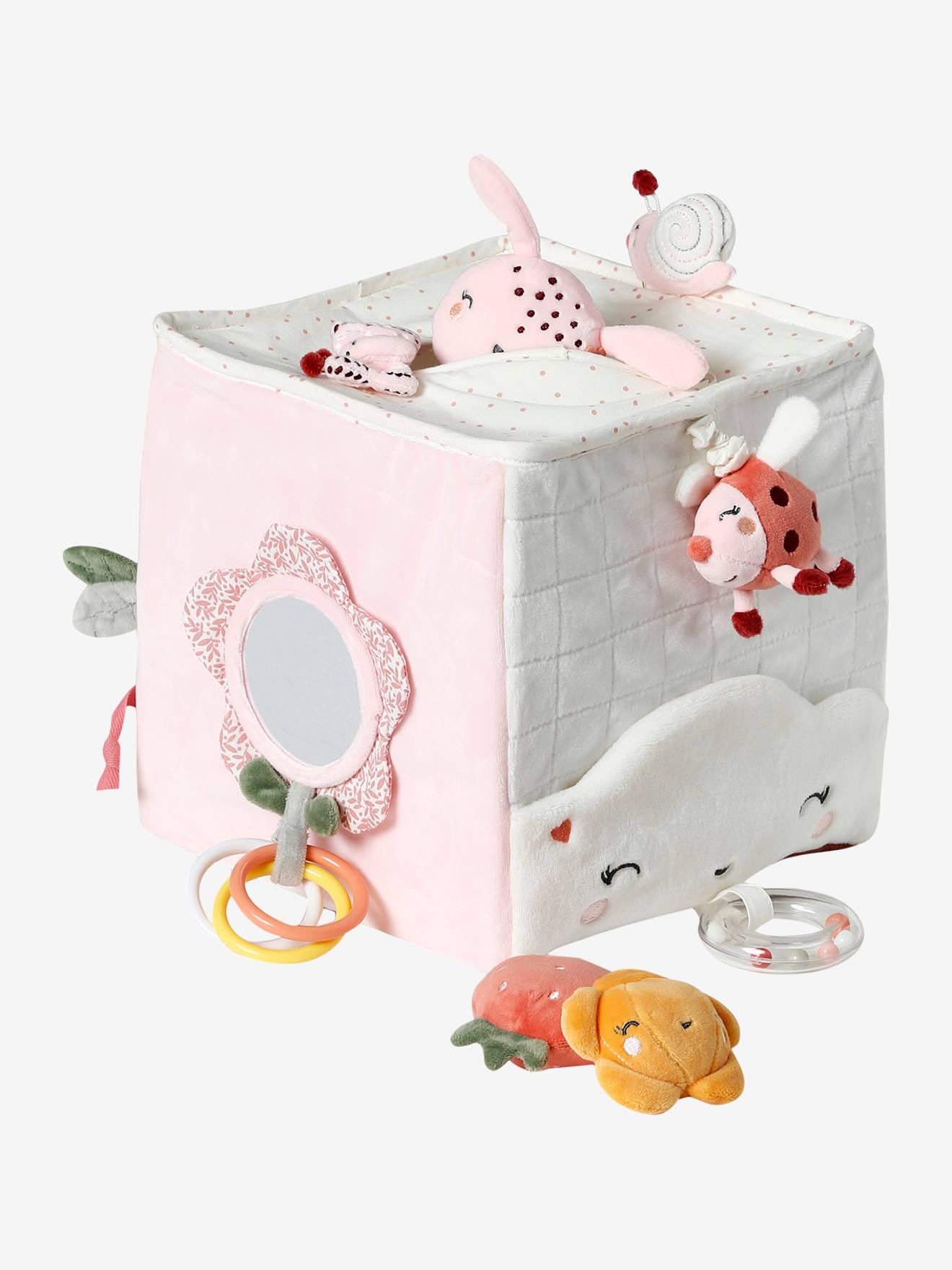 Vertbaudet Großer Baby Activity-Würfel ROSA WELT - rosa