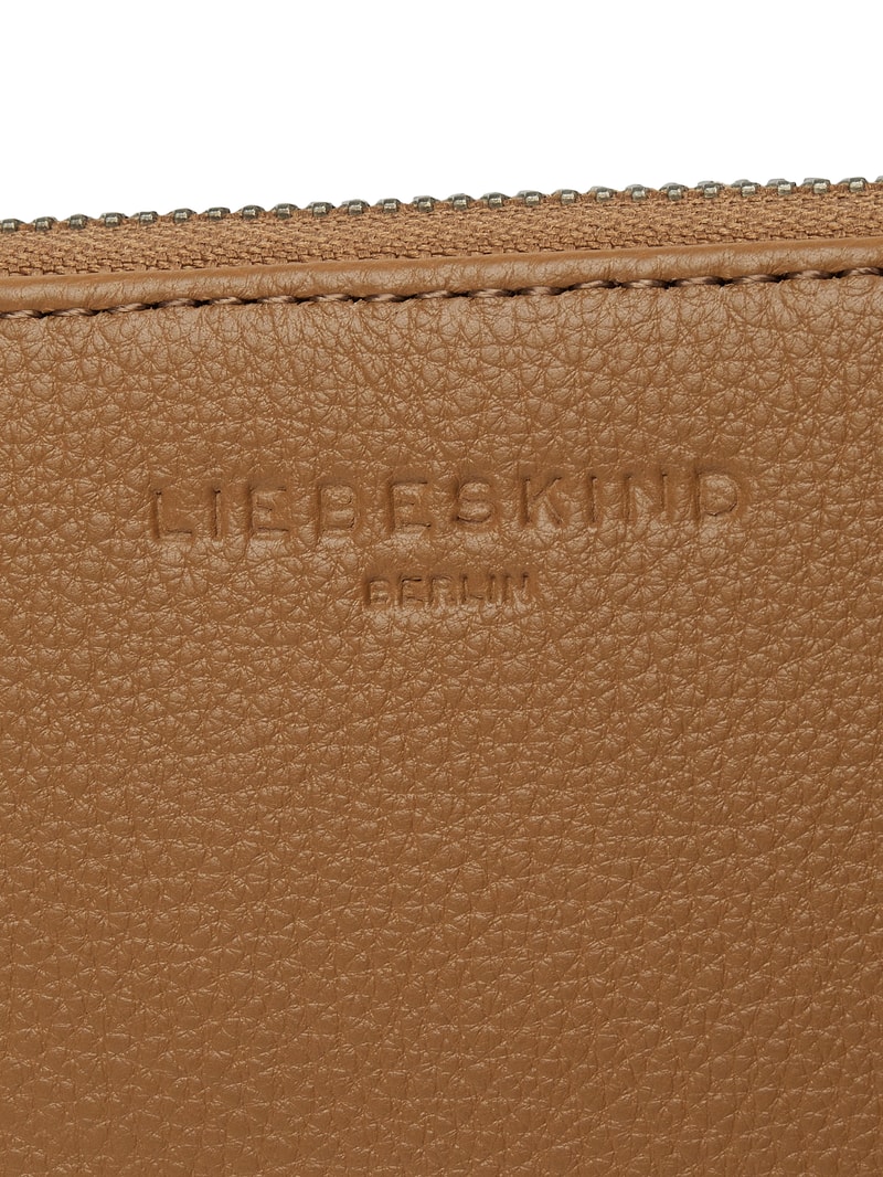 Portemonnaie mit Label-Detail Modell 'GIGI' in cognac
