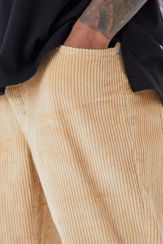 Lockere Cord-Hose mit Druckknöpfen