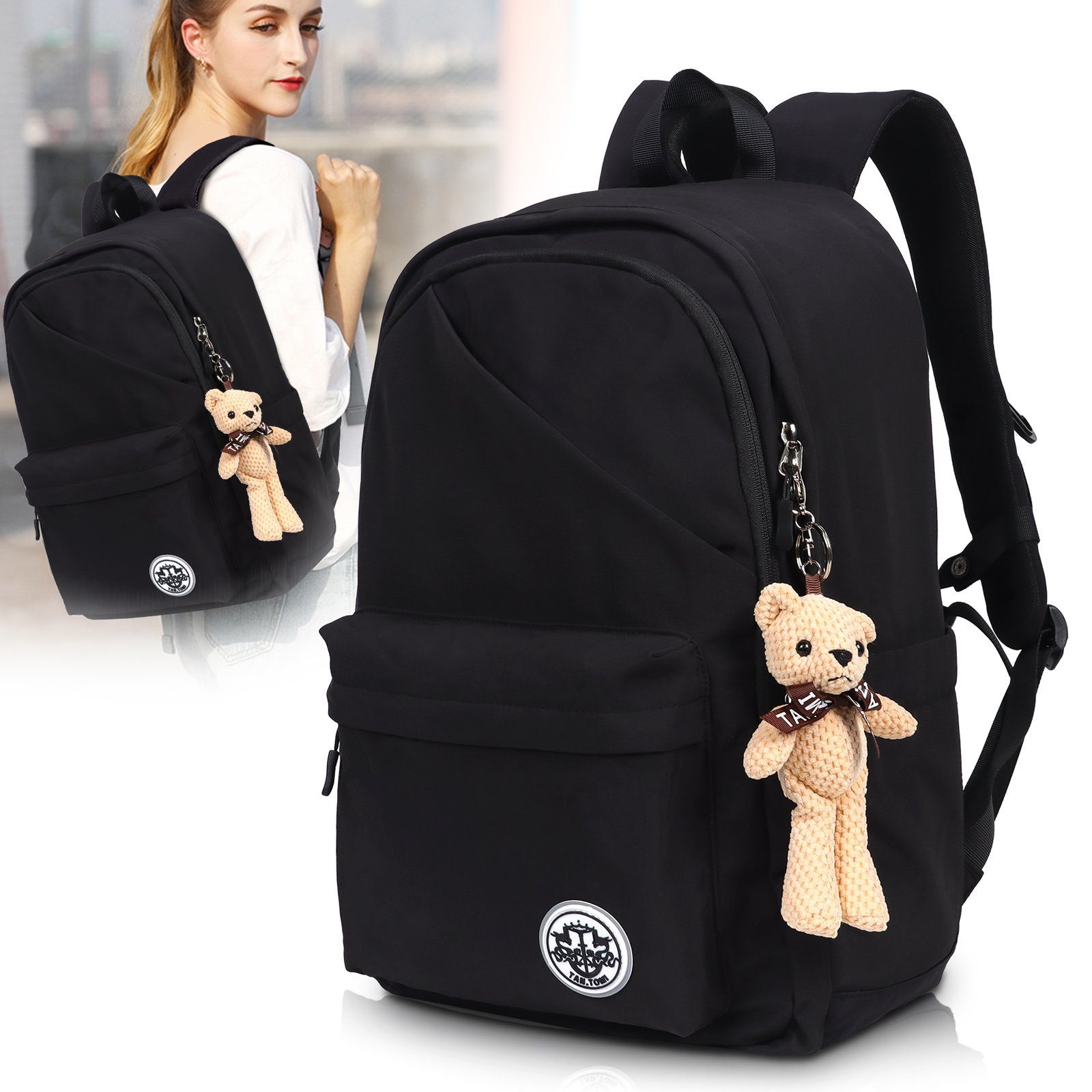 TAN.TOMI Freizeitrucksack Rucksack Teenager mädchen Schulranzen Jungen Schulrucksack Schultasche, Große Fassungsvermögen Modisch Rucksack Mädchen für Schule oder Reisen