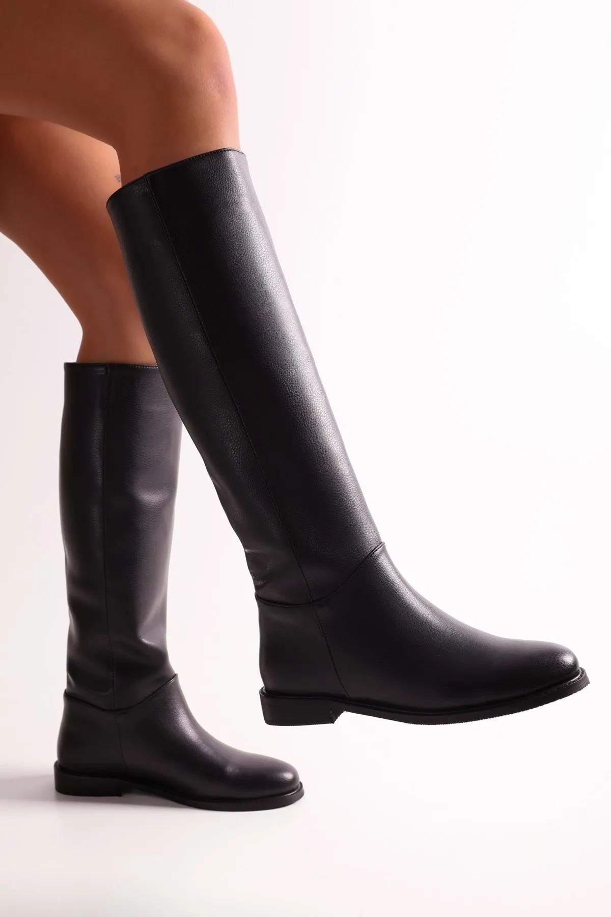 Shoeberry  Damen Mori Black Skin Reitstiefel Black Skin