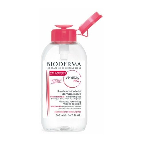 Acqua micellare detergente Bioderma Sensibio con flacone dosatore da 500 ml
