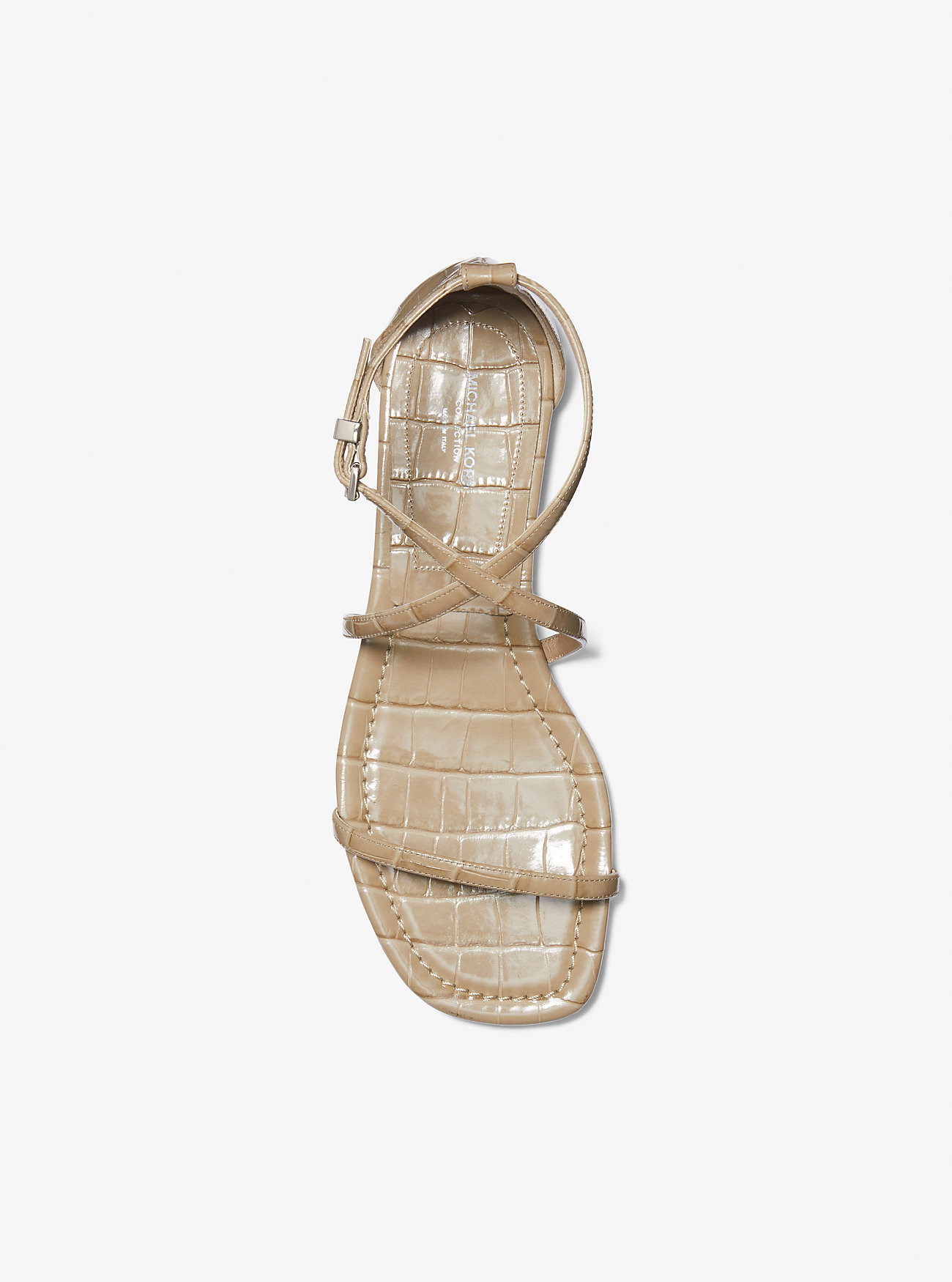 Polly Crocodile Preget Skinnsandaler - SAND