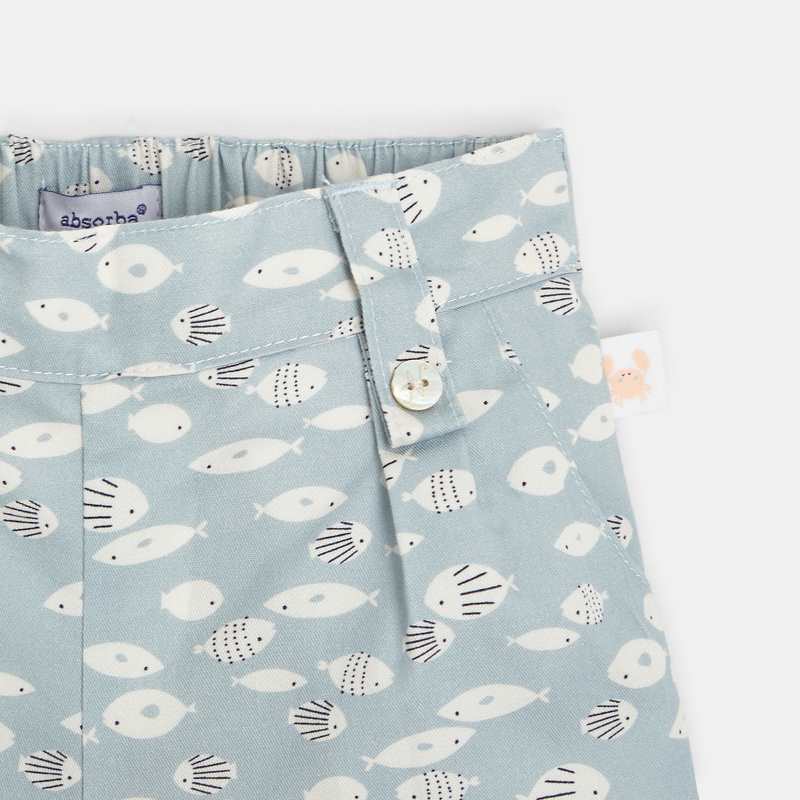 Short bébé fille en twill bleu Absorba