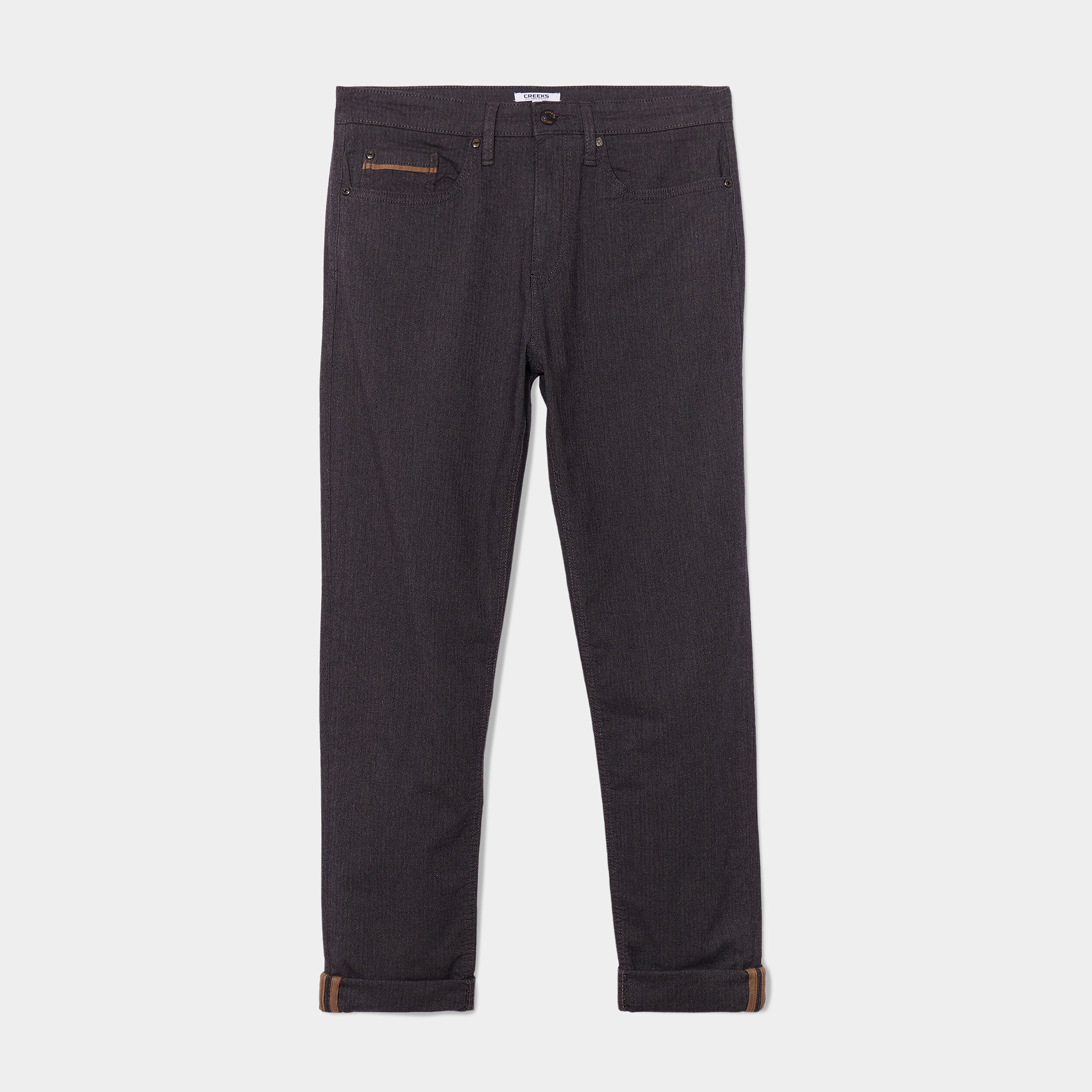 Pantalon straight 5 poches coton Creeks gris foncé homme | La Halle