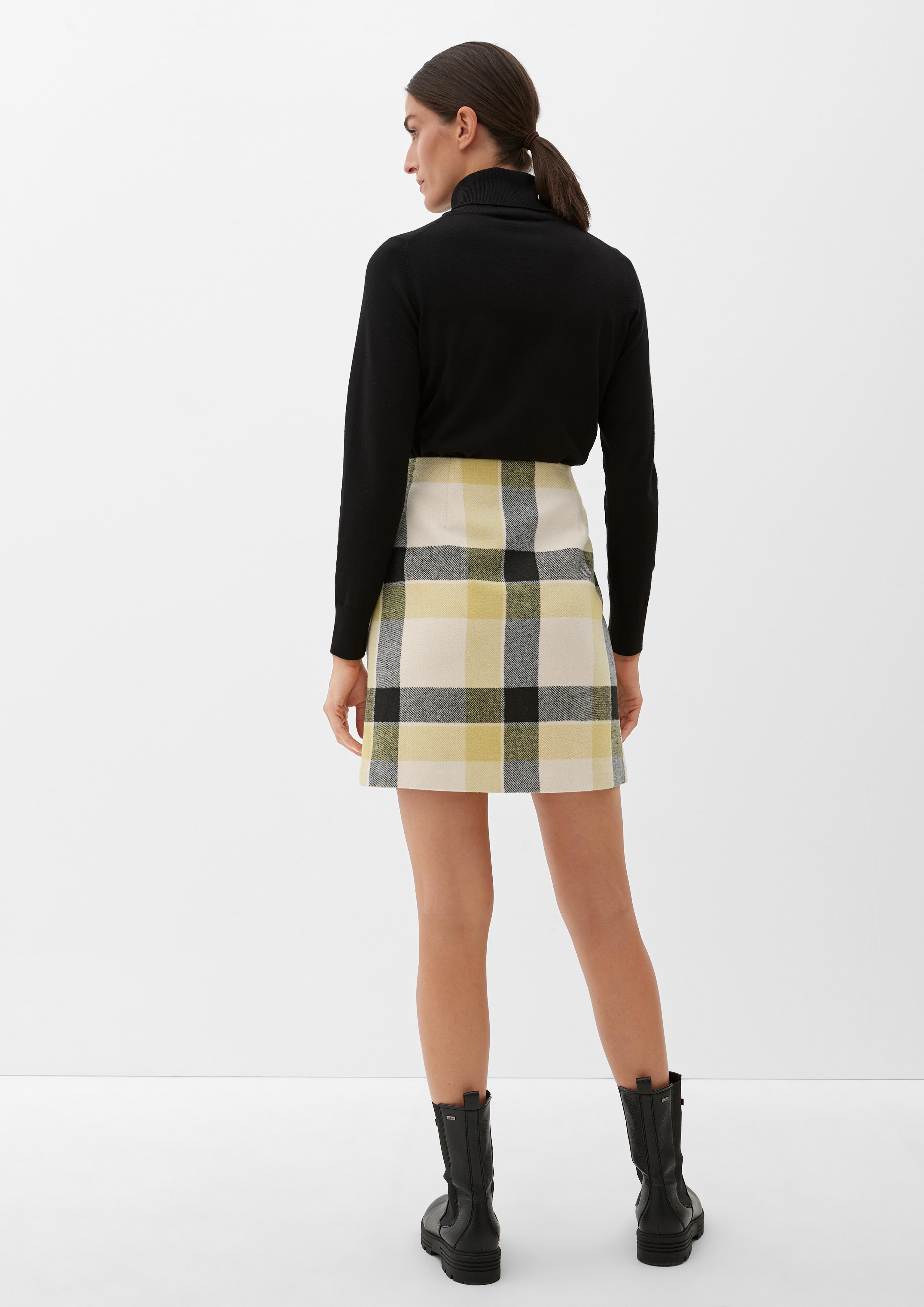 Karierter Minirock mit Wolle  2121590-81N4